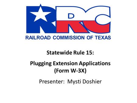 Plugging Extension Applications (Form W-3X)