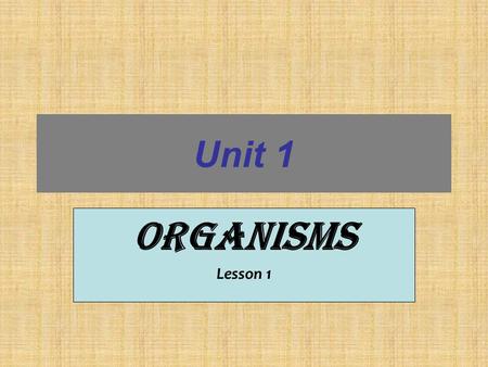 Unit 1 ORGANISMS Lesson 1. ORGANISMS!!!!!!! ALL THE LIVING THINGS ARE MADE UP BY CELLS.