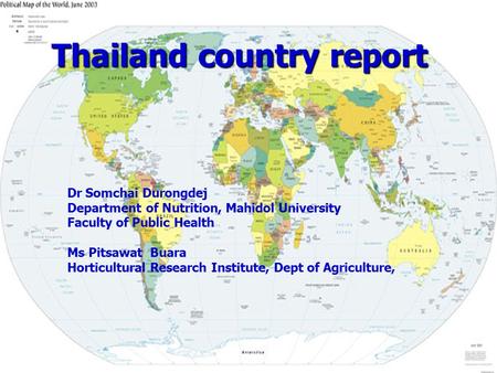 Thailand country report