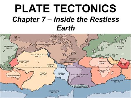 PLATE TECTONICS Chapter 7 – Inside the Restless Earth
