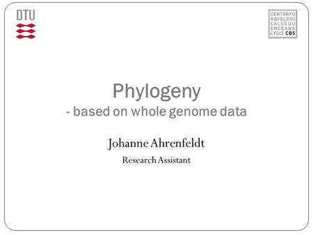 Phylogeny - based on whole genome data