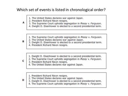 Which set of events is listed in chronological order?