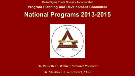 National Programs Program Planning and Development Committee