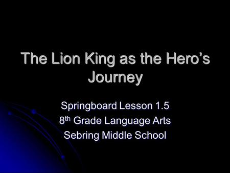 The Lion King as the Hero’s Journey