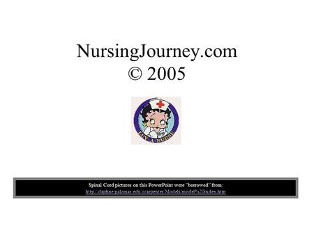 NursingJourney.com © 2005 Spinal Cord pictures on this PowerPoint were “borrowed” from: