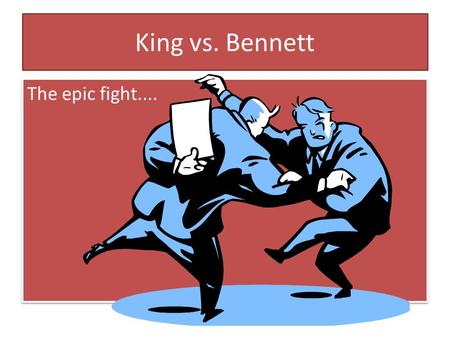 King vs. Bennett The epic fight..... The Players William Lyon Mackenzie King (Liberal Party) December 17, 1874 – July 22, 1950 Canada’s longest serving.