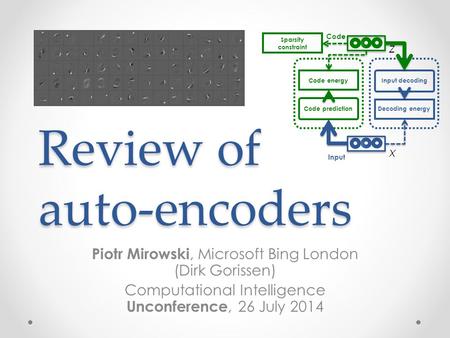 Review of auto-encoders