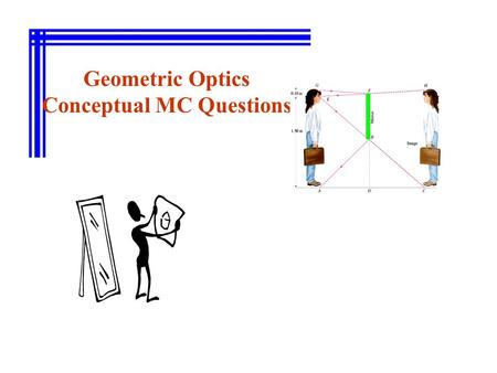 Geometric Optics Conceptual MC Questions. If the image distance is positive, the image formed is a (A) real image. (B) virtual image.