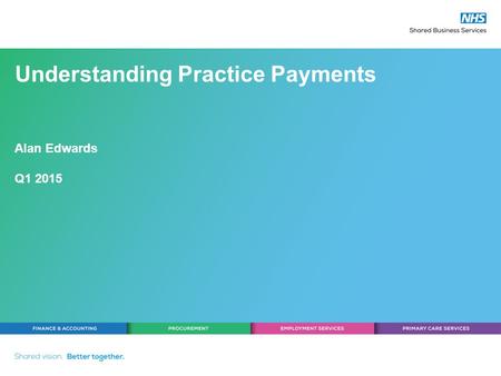 Understanding Practice Payments Alan Edwards Q1 2015