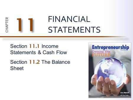 11 FINANCIAL STATEMENTS Section 11.1 Income Statements & Cash Flow