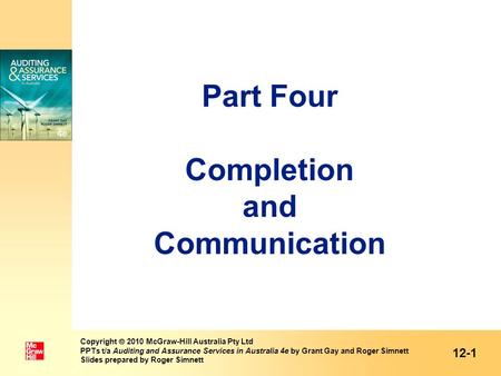 Part Four Completion and Communication