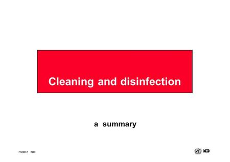 Cleaning and disinfection a summary FS0803 12000.