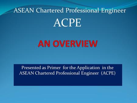ASEAN Chartered Professional Engineer