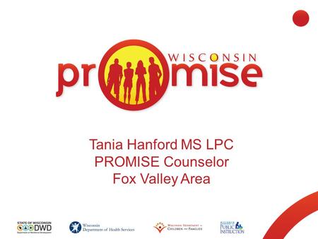 Tania Hanford MS LPC PROMISE Counselor Fox Valley Area.