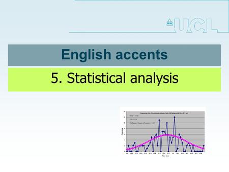 English accents 5. Statistical analysis. variables: - linguistic e.g. phonological, syntactic, lexical - non-linguistic e.g. class, sex, age, region,