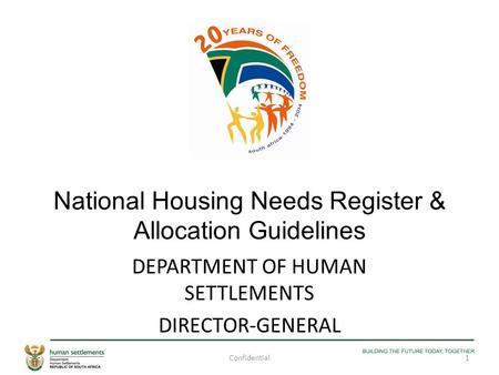 National Housing Needs Register & Allocation Guidelines