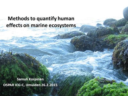 Methods to quantify human effects on marine ecosystems