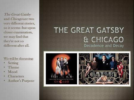 The Great Gatsby & Chicago