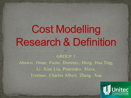 Cost Modelling Research & Definition