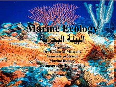 Marine Ecology البيئة البحرية