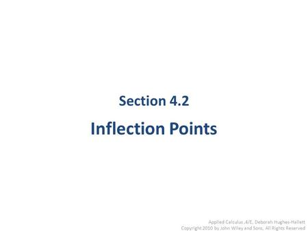 Section 4.2 Inflection Points
