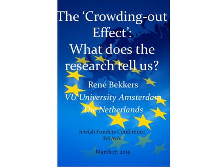 The ‘Crowding-out Effect’: What does the research tell us?