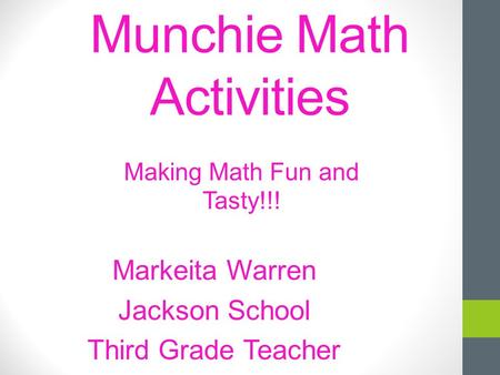Munchie Math Activities