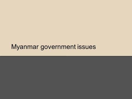 Myanmar government issues
