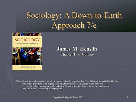 Sociology: A Down-to-Earth Approach 7/e