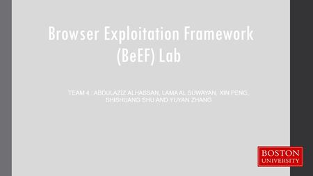 Browser Exploitation Framework (BeEF) Lab