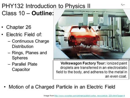 PHY132 Introduction to Physics II Class 10 – Outline: