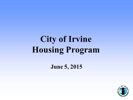 City of Irvine Housing Program