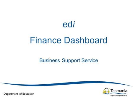 Department of Education edi Finance Dashboard Business Support Service.