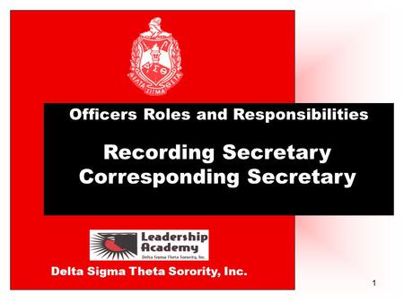 Recording Secretary Corresponding Secretary