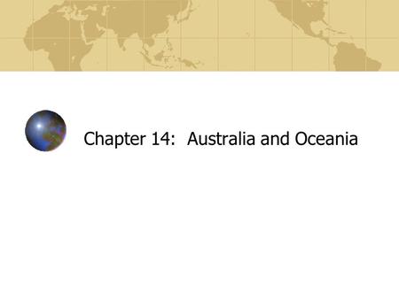 Chapter 14: Australia and Oceania