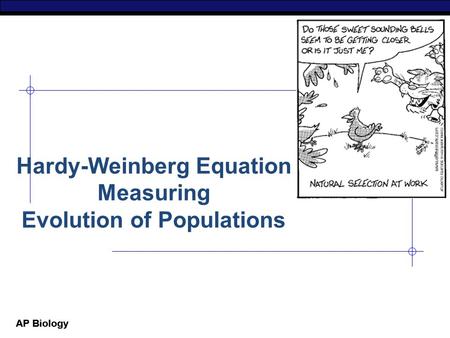 Hardy-Weinberg Equation Measuring Evolution of Populations