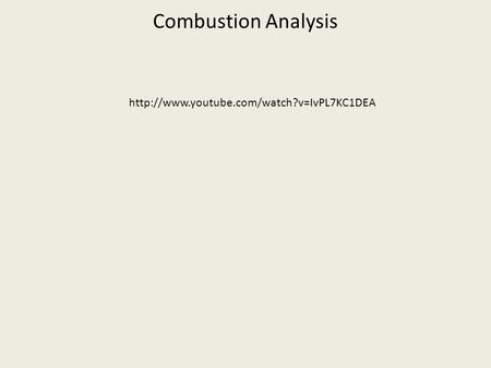 Combustion Analysis