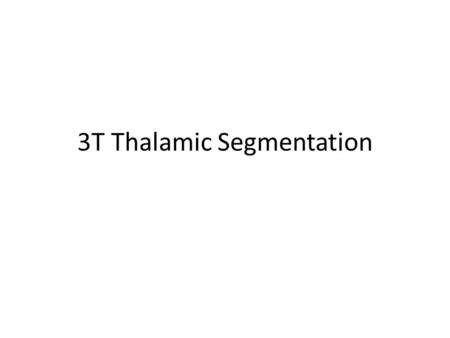 3T Thalamic Segmentation. Data From a MPnRAGE acquisition at 3T provided by Manoj Approximate white matter null chosen for thalamic segmentation.