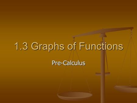 1.3 Graphs of Functions Pre-Calculus. Home on the Range What kind of range are we talking about? What kind of range are we talking about? What does.