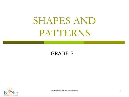 SHAPES AND PATTERNS GRADE 3.