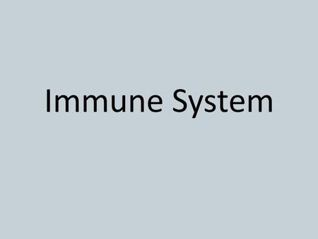 Immune System.