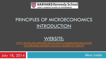 principles of microeconomics introduction WEBsite: