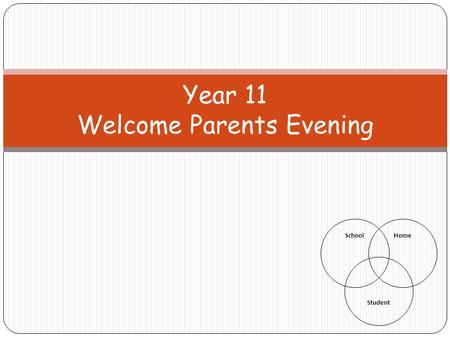 Year 11 Welcome Parents Evening SchoolHome Student.