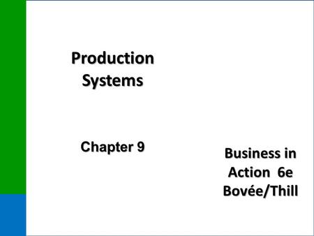 Production Systems Chapter 9.