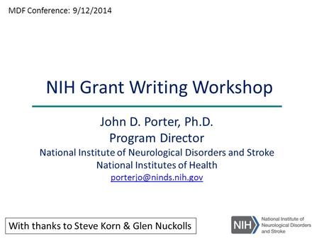 NIH Grant Writing Workshop