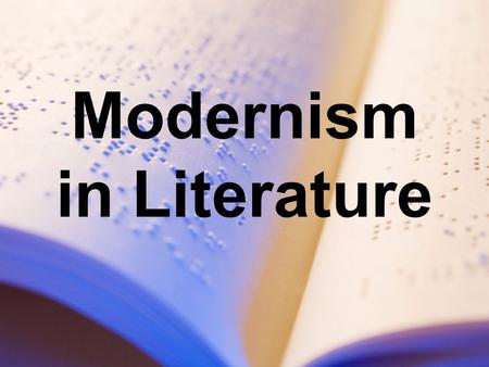 Modernism in Literature