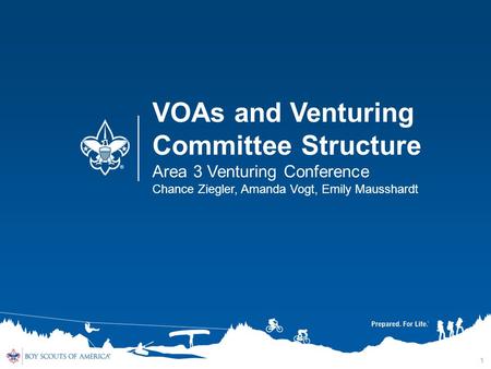 1 VOAs and Venturing Committee Structure Area 3 Venturing Conference Chance Ziegler, Amanda Vogt, Emily Mausshardt.