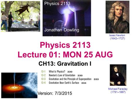 Physics 2113 Lecture 01: MON 25 AUG