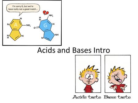 Acids and Bases Intro.