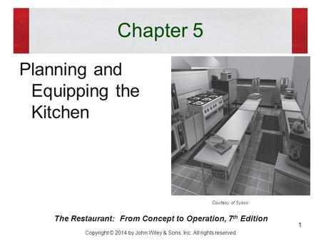 Chapter 5 Planning and Equipping the Kitchen